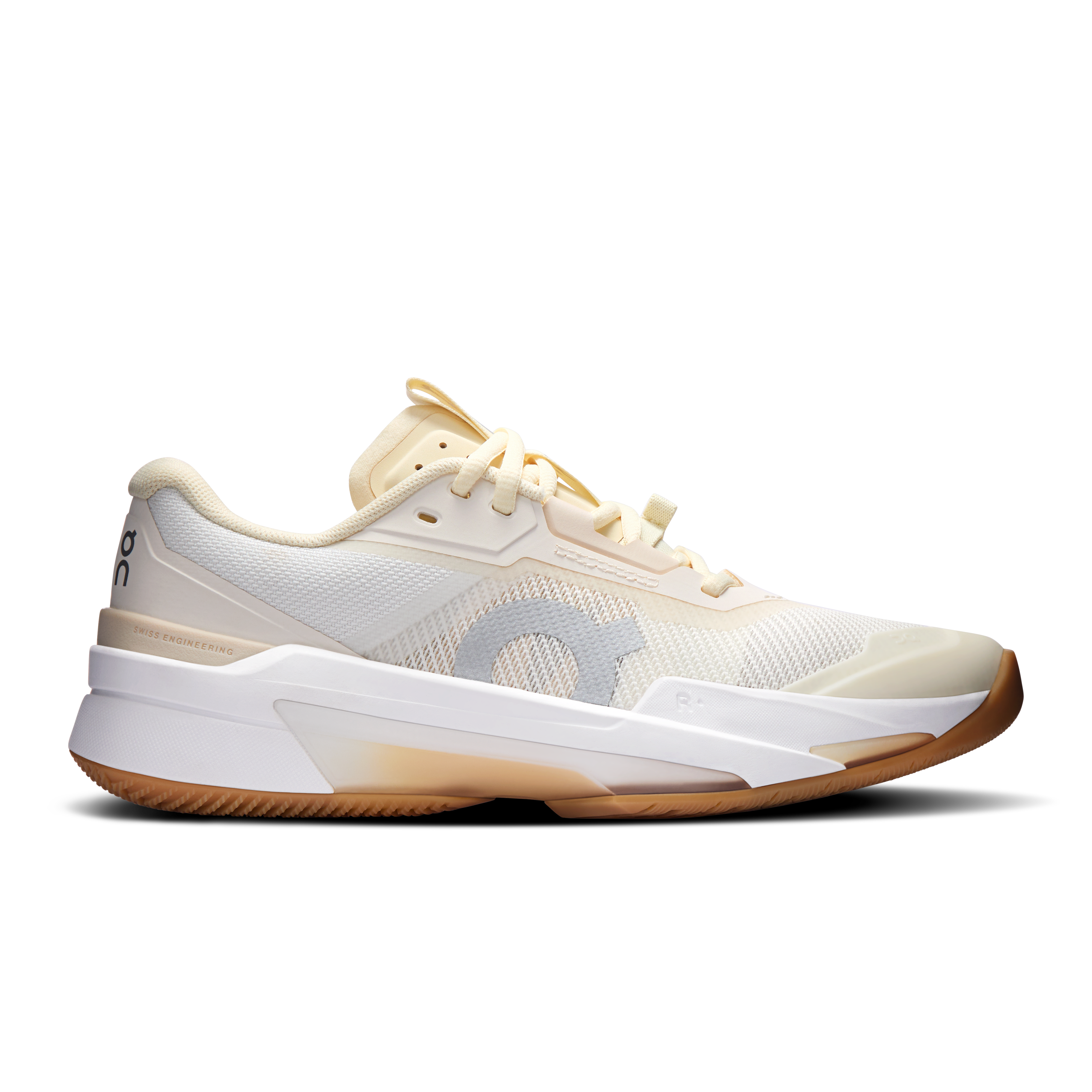 On THE ROGER Pro Fire Ivory & Sand Femme – Tennis de performance, surface dure, compétition Chaussures
