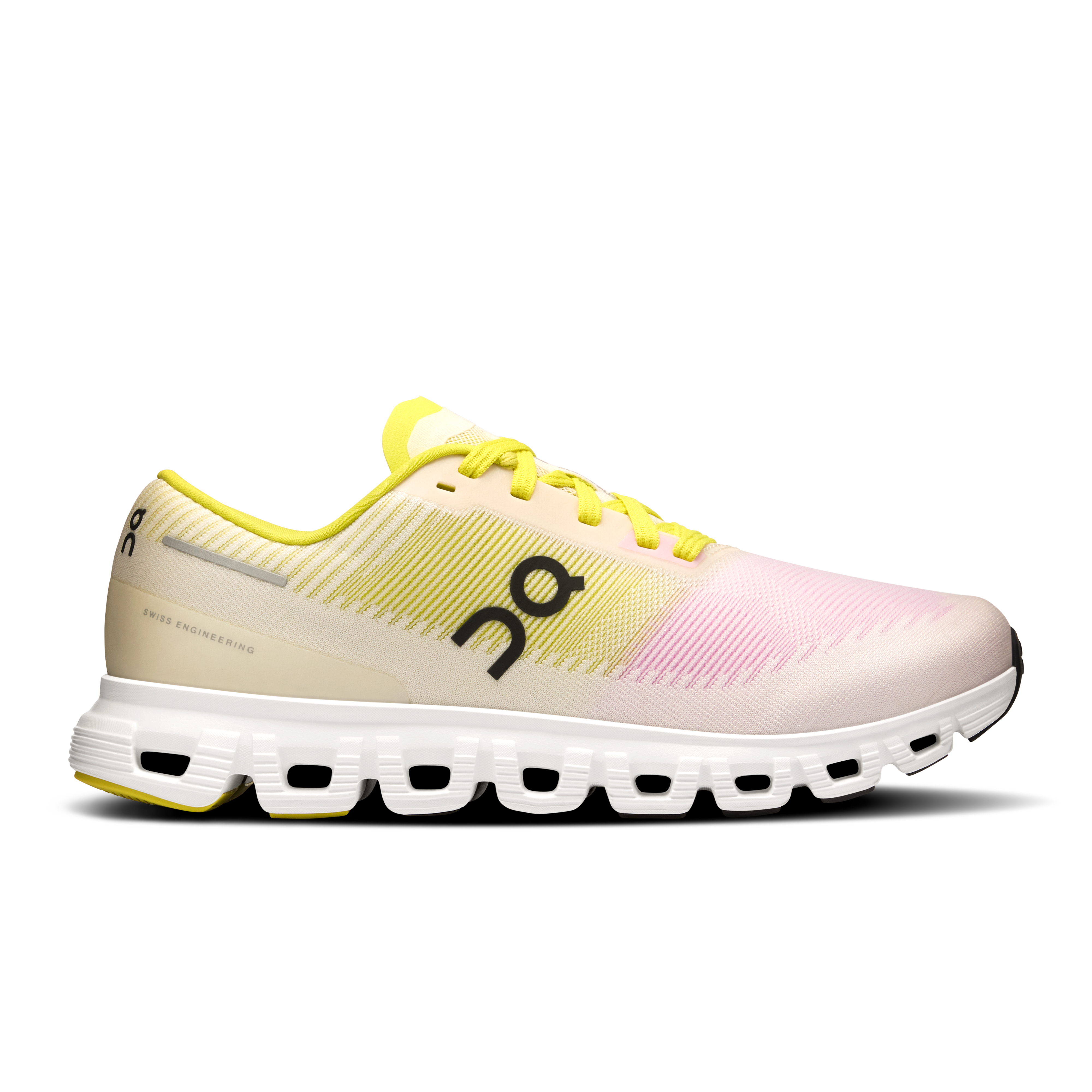 On Cloud 6 Push Petal & Lime Femme – Quotidien, super-mousse Helion™, respirante Chaussures