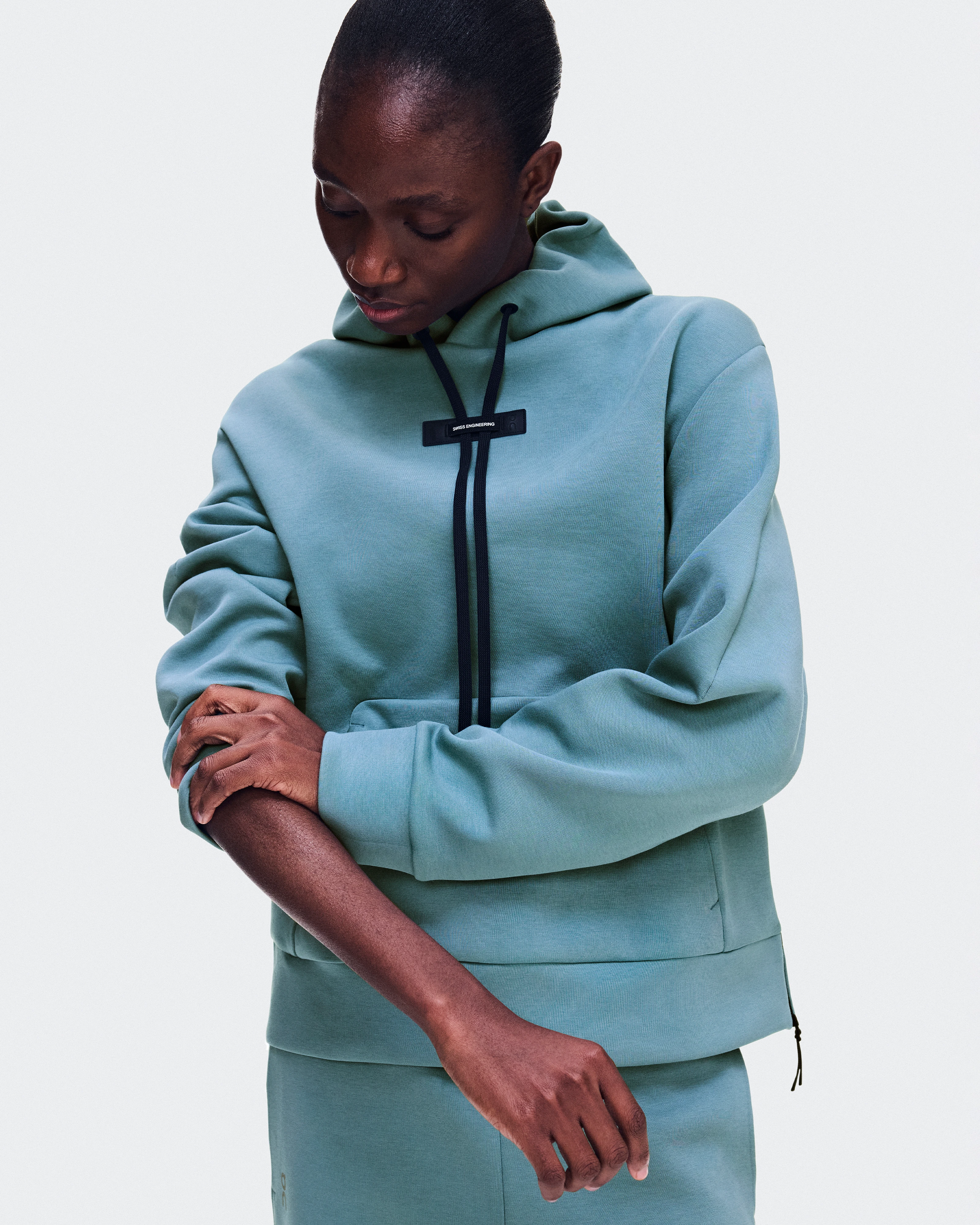 On Focus Tech Hoodie Agave Femme Sweats à capuche et sweats