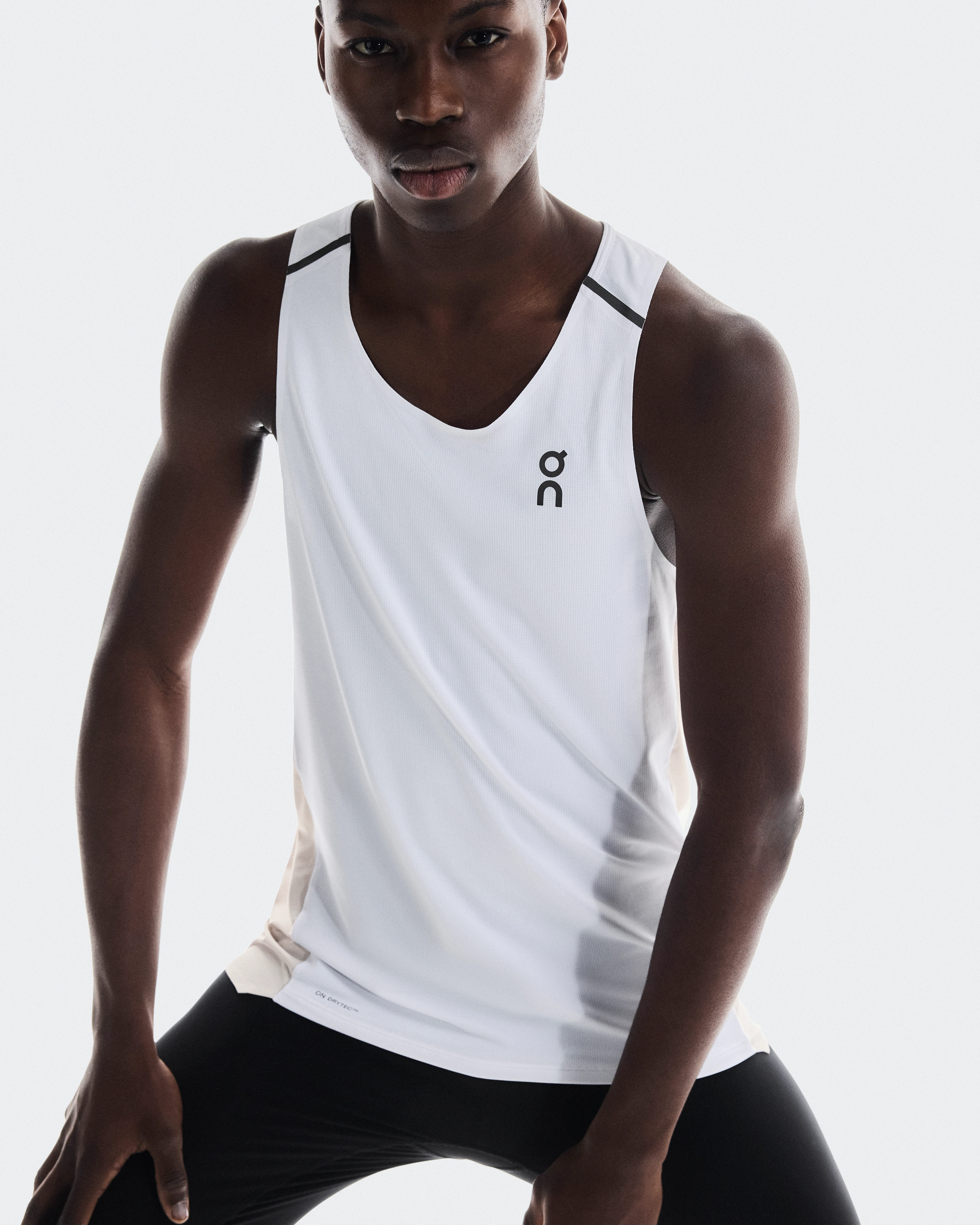 On Performance Tank White & Silver Homme Hauts et t-shirts
