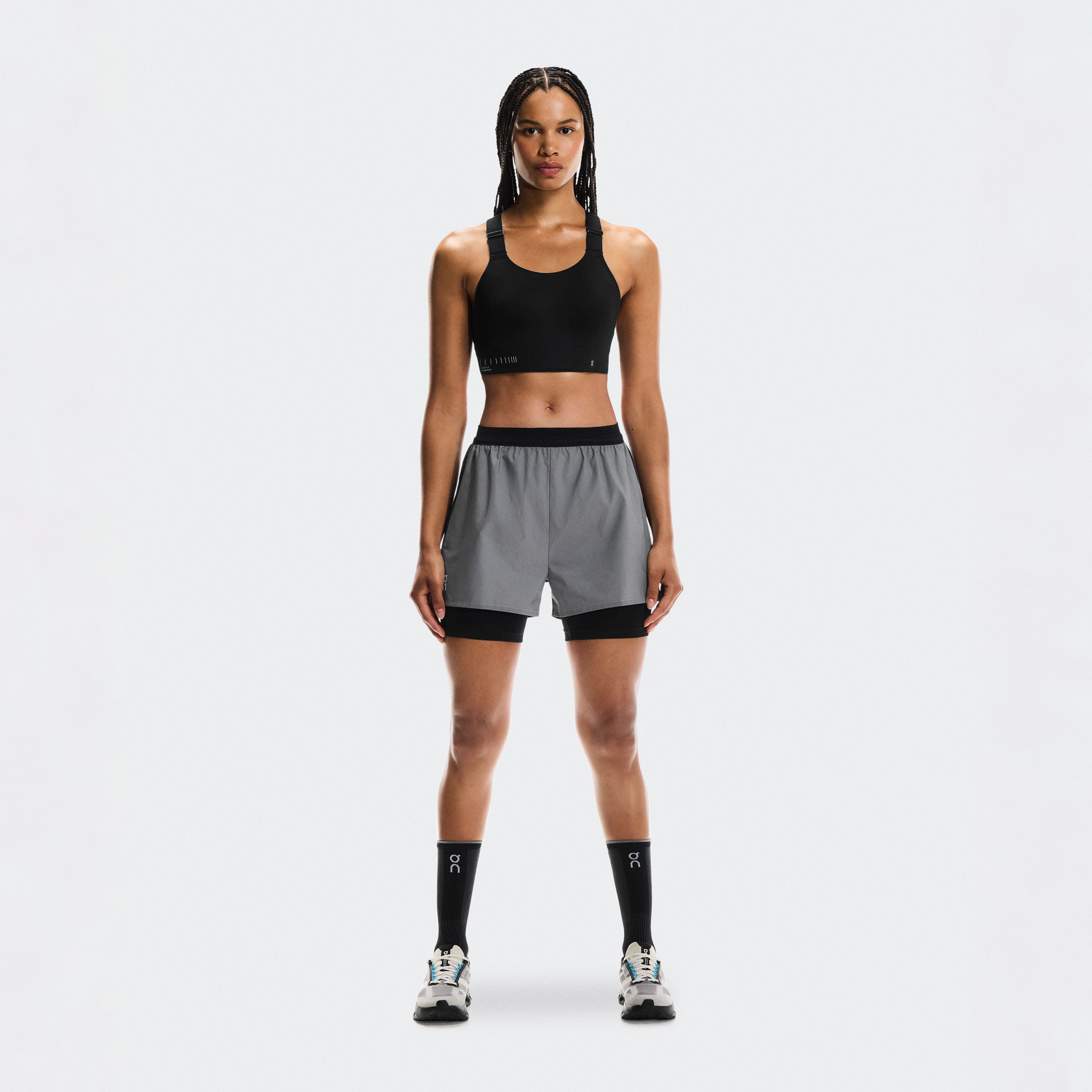 On Performance Shorts Lumos Eclipse & Black Femme – Running sur route, détails réfléchissants Shorts