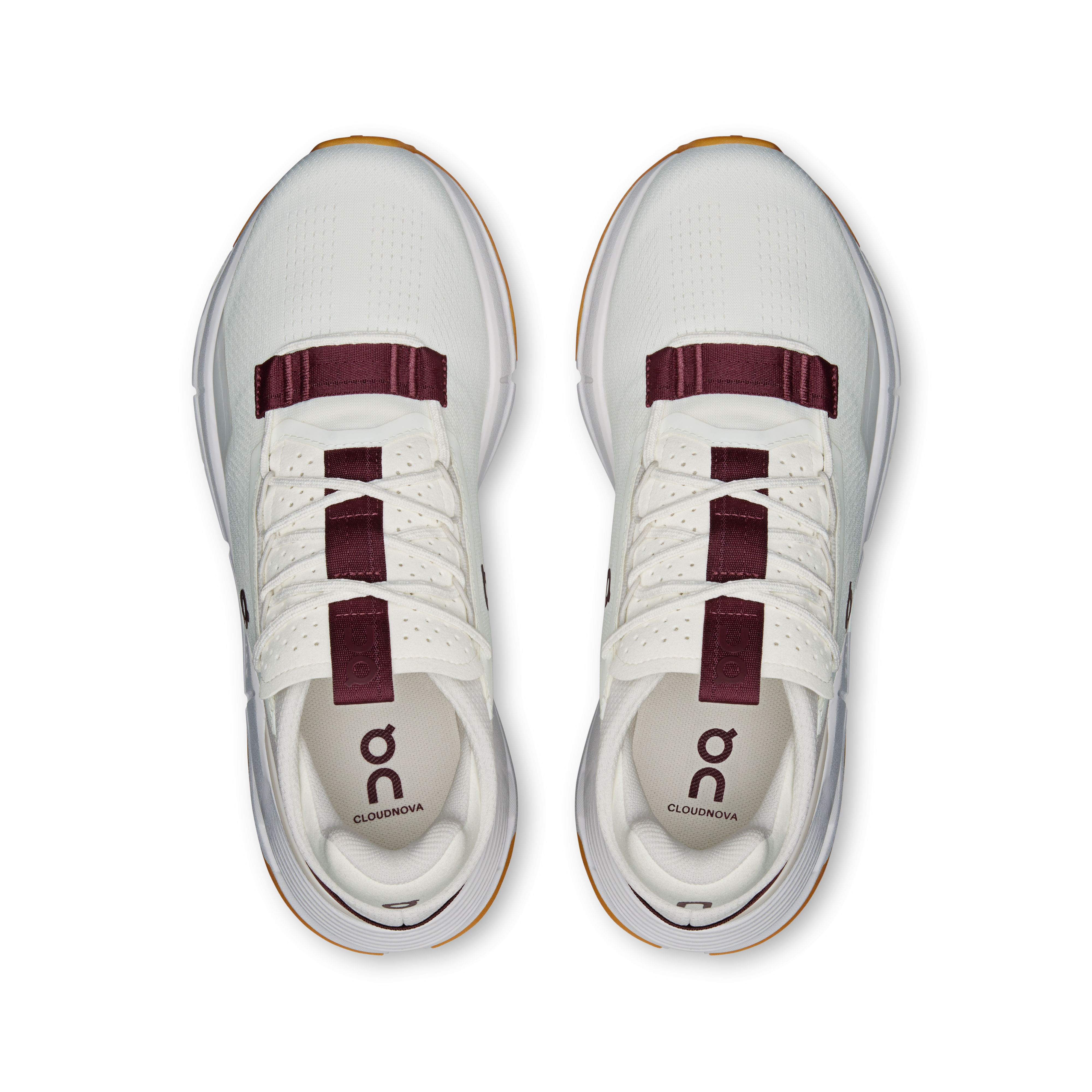 On Cloudnova 2 Ivory & Maroon Femme Active Life Chaussures