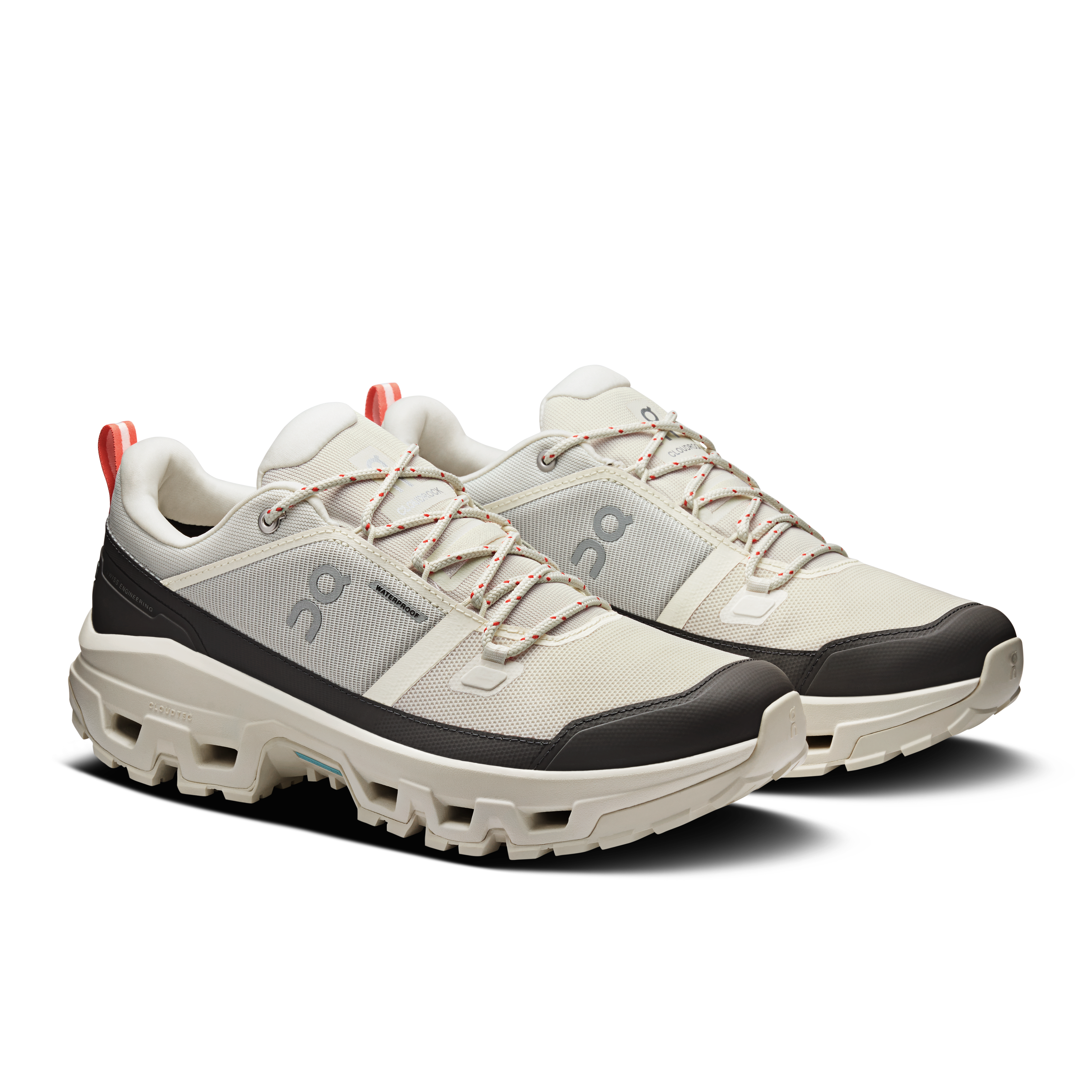 On Cloudrock Low Waterproof Ivory & Ivory Homme Randonnée Chaussures