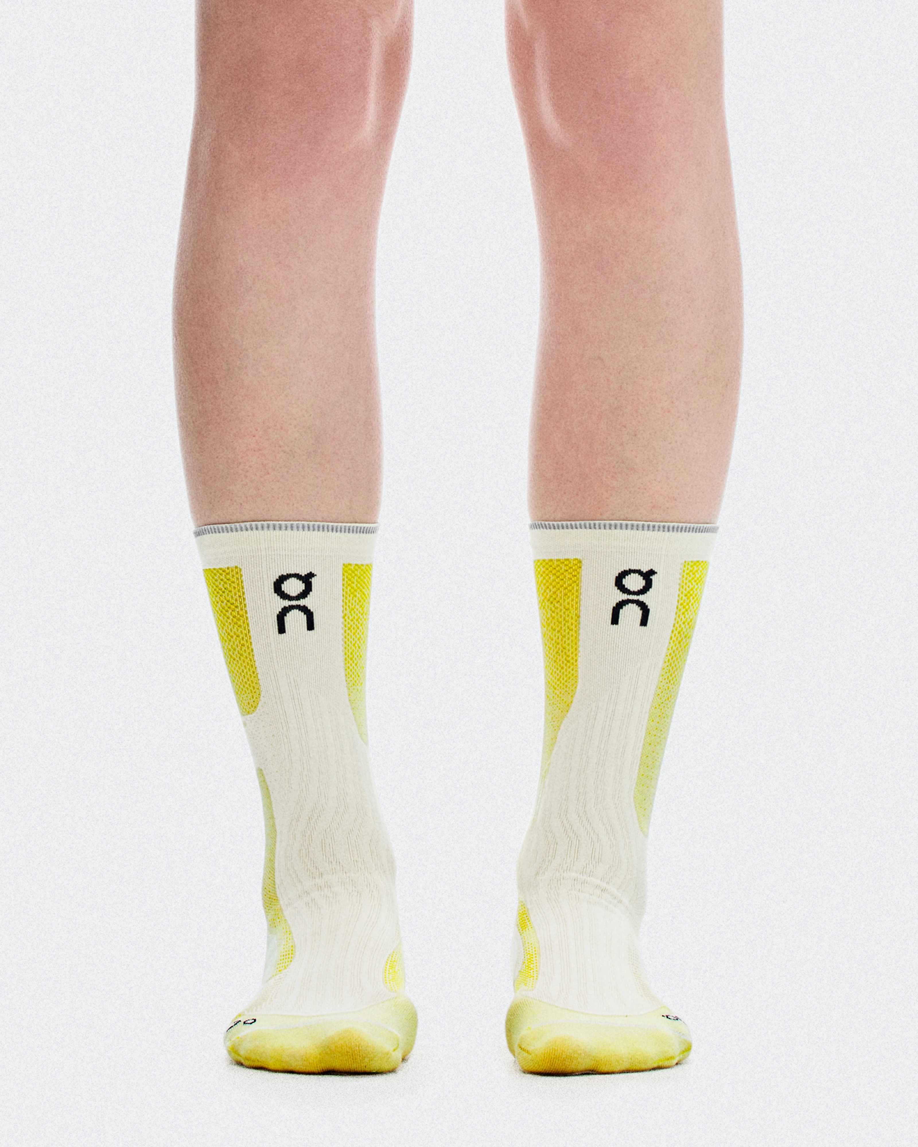 On Elite Run Sock High Hyper White & Lime Unisexe Chaussettes