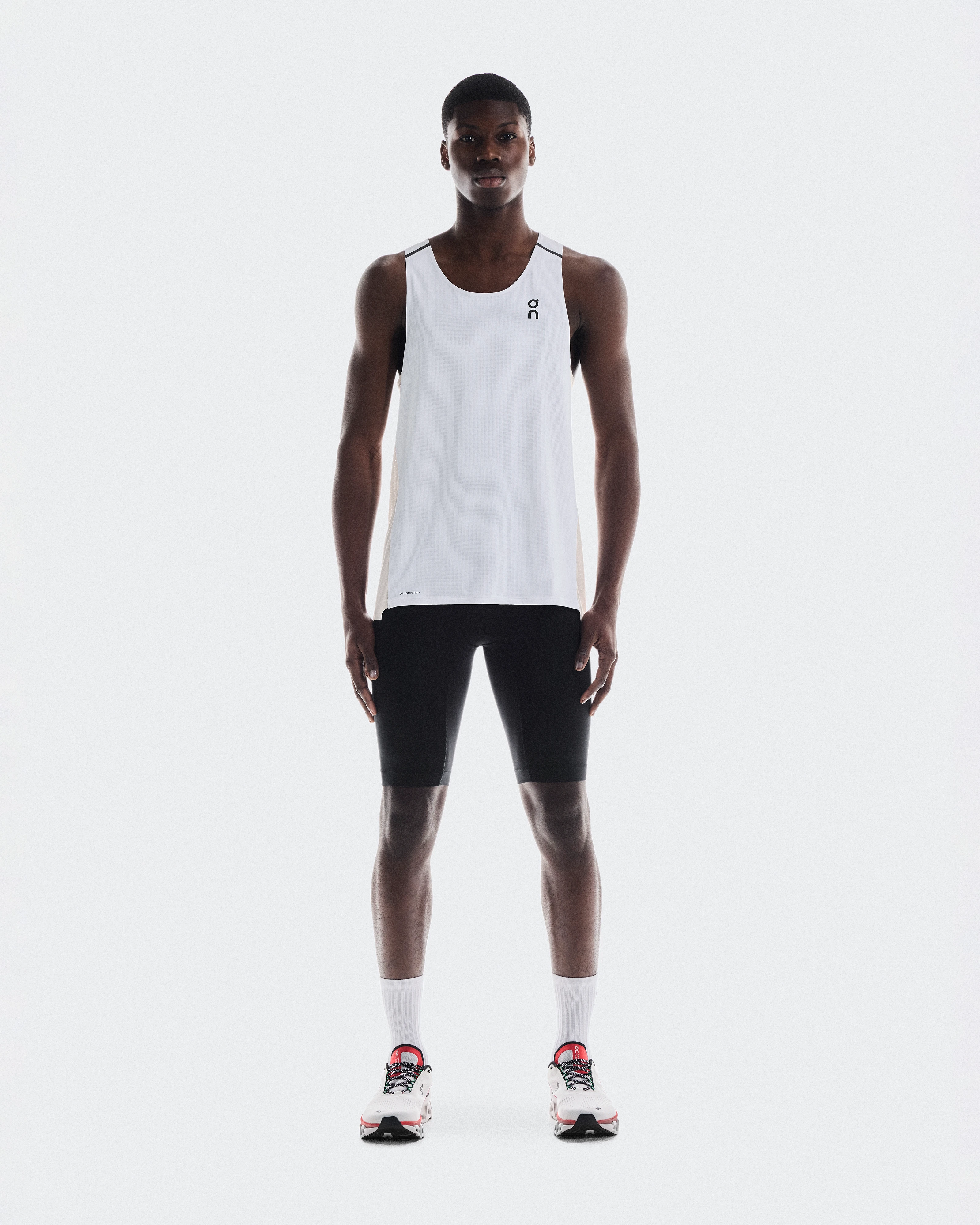 On Performance Tank White & Silver Homme Hauts et t-shirts