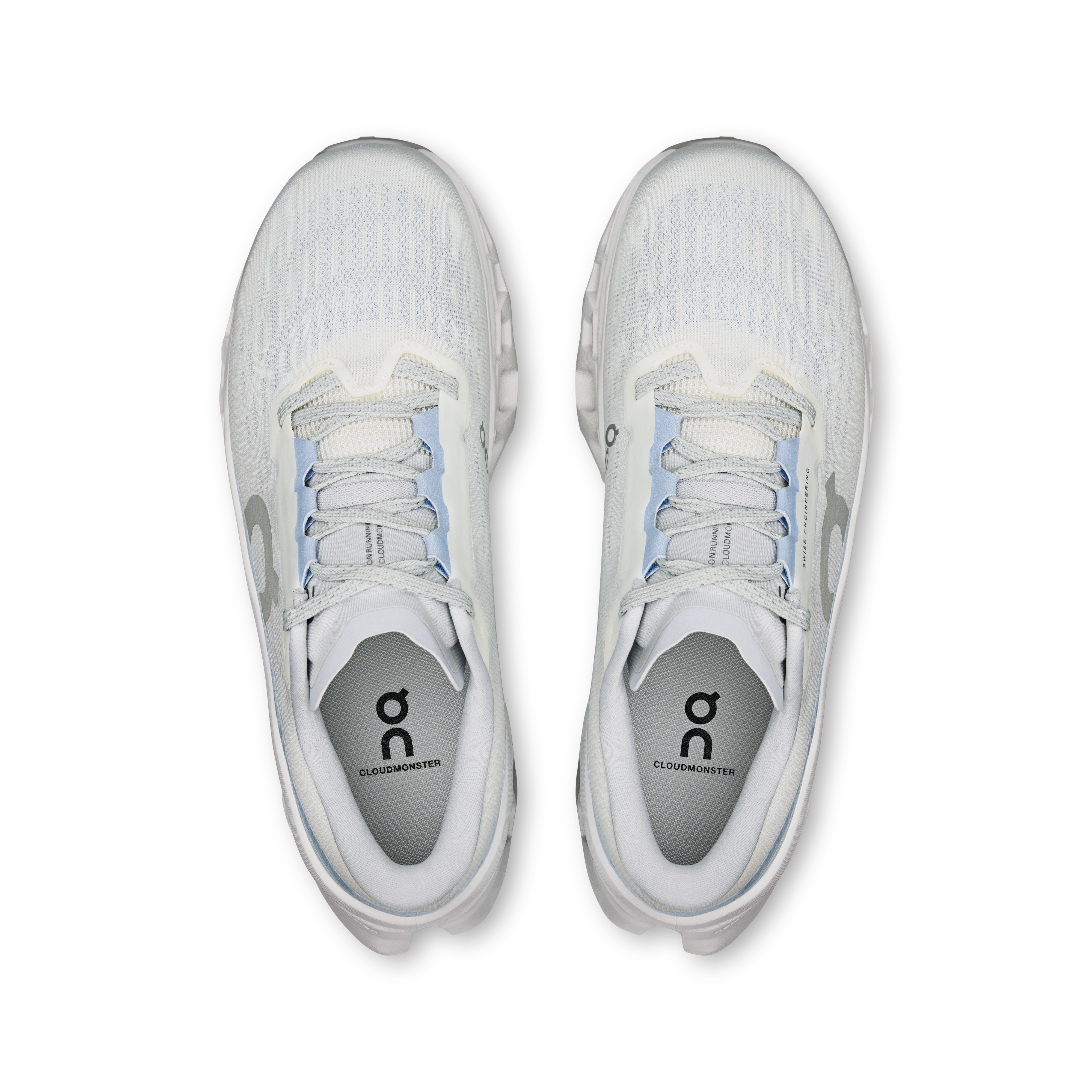 On Cloudmonster 3 White & Frost Femme Running sur route Chaussures