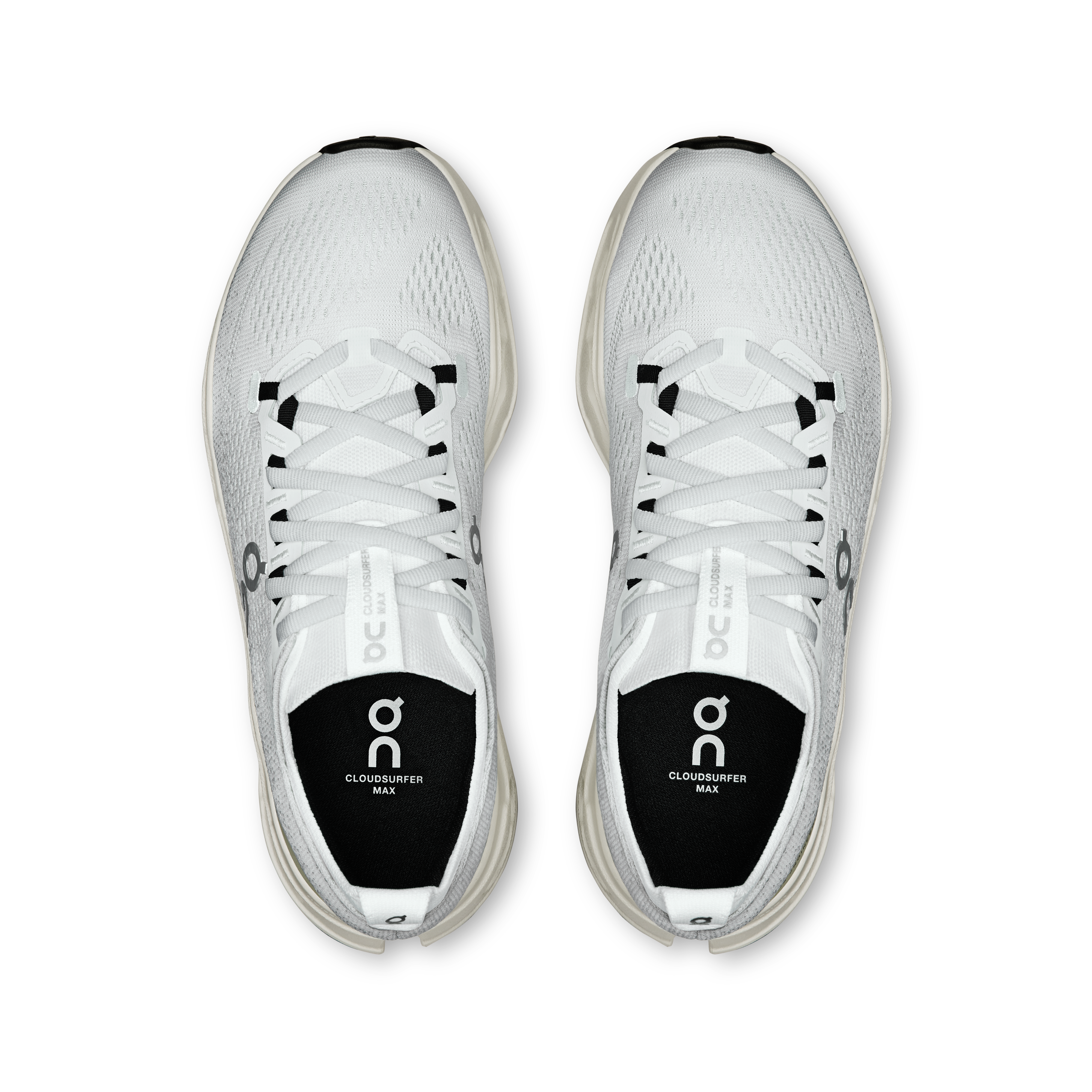 On Cloudsurfer Max White & White Femme Running sur route Chaussures