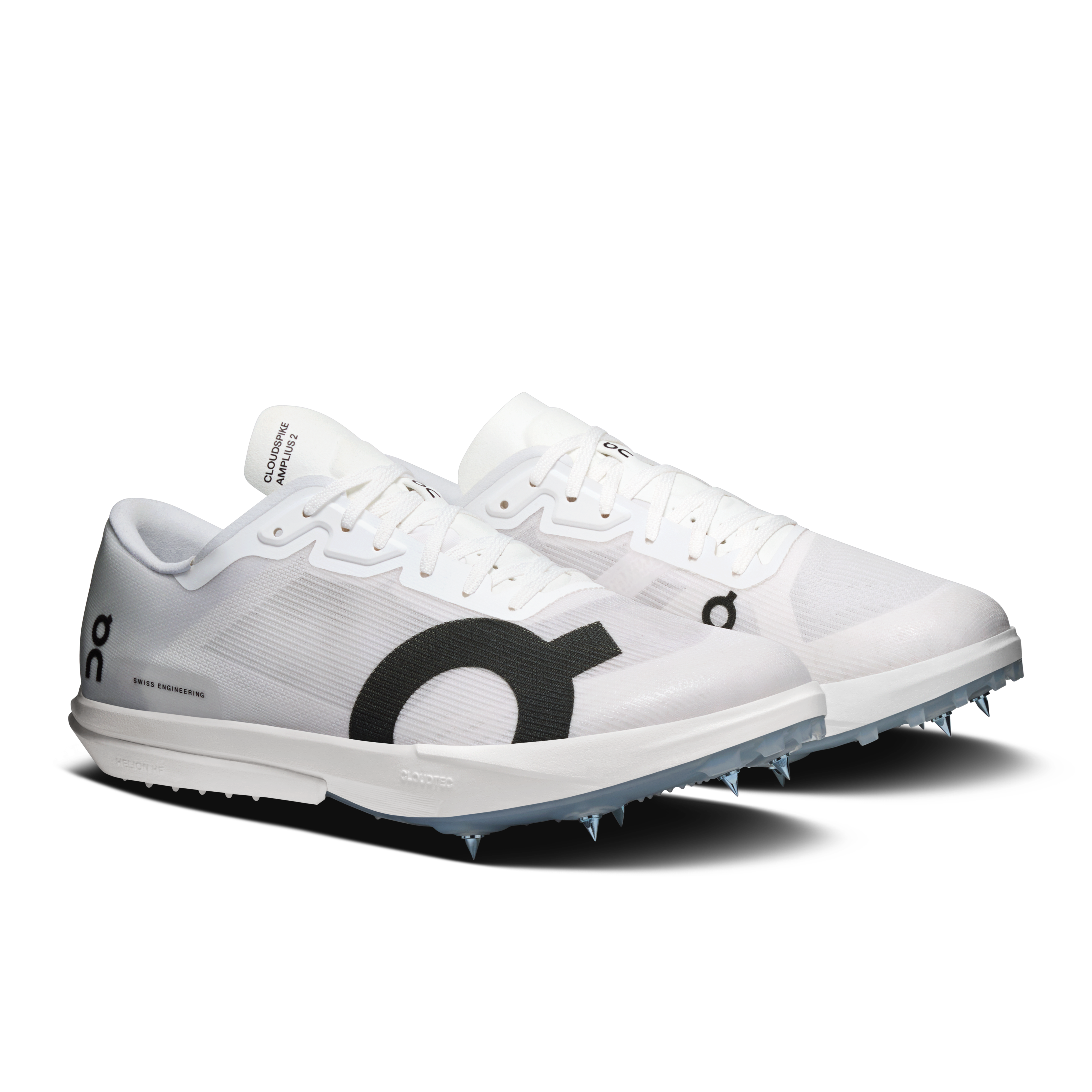 On Cloudspike Amplius 2 White & Frost Femme Athlétisme Chaussures