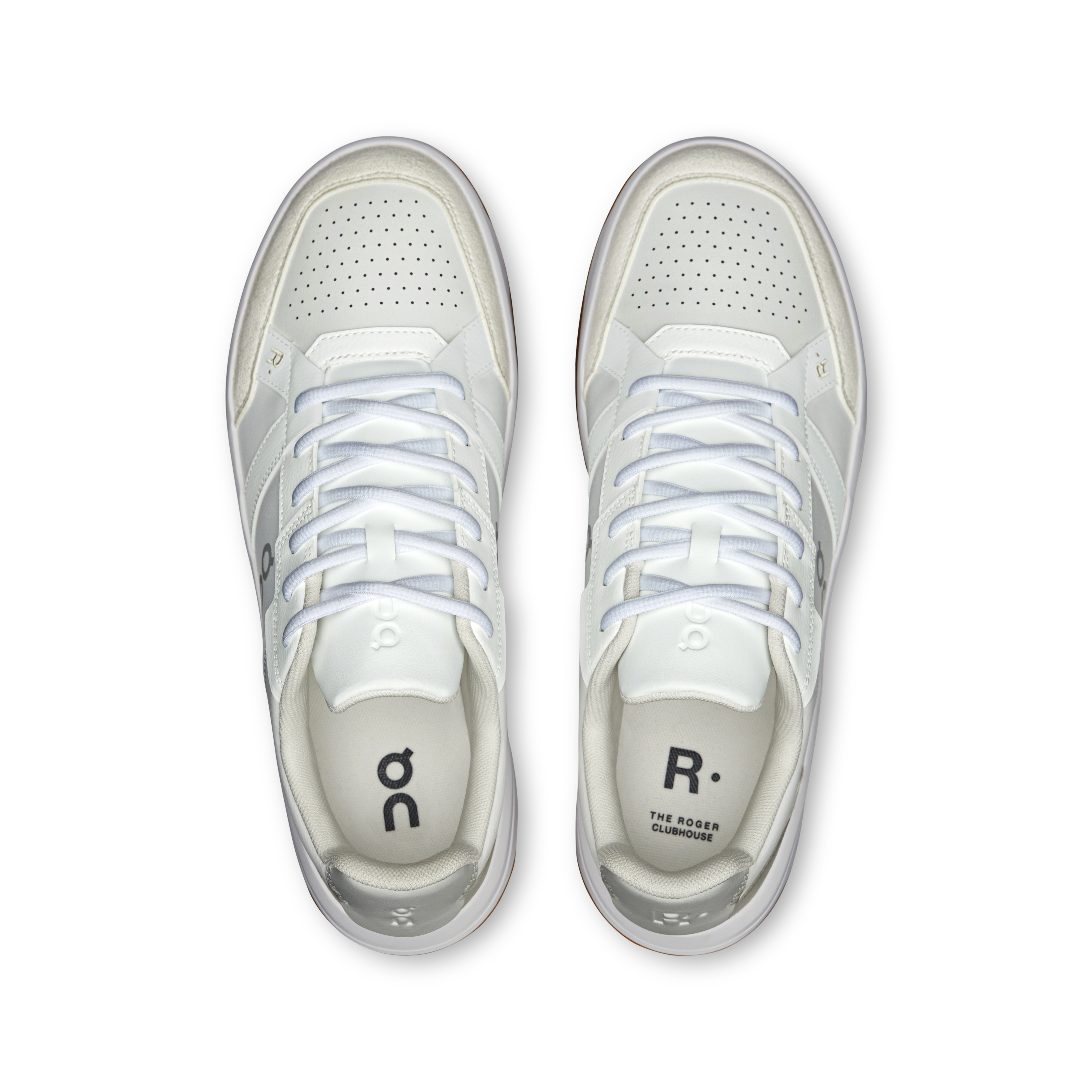 On THE ROGER Clubhouse White & Ivory Homme Tennis Chaussures