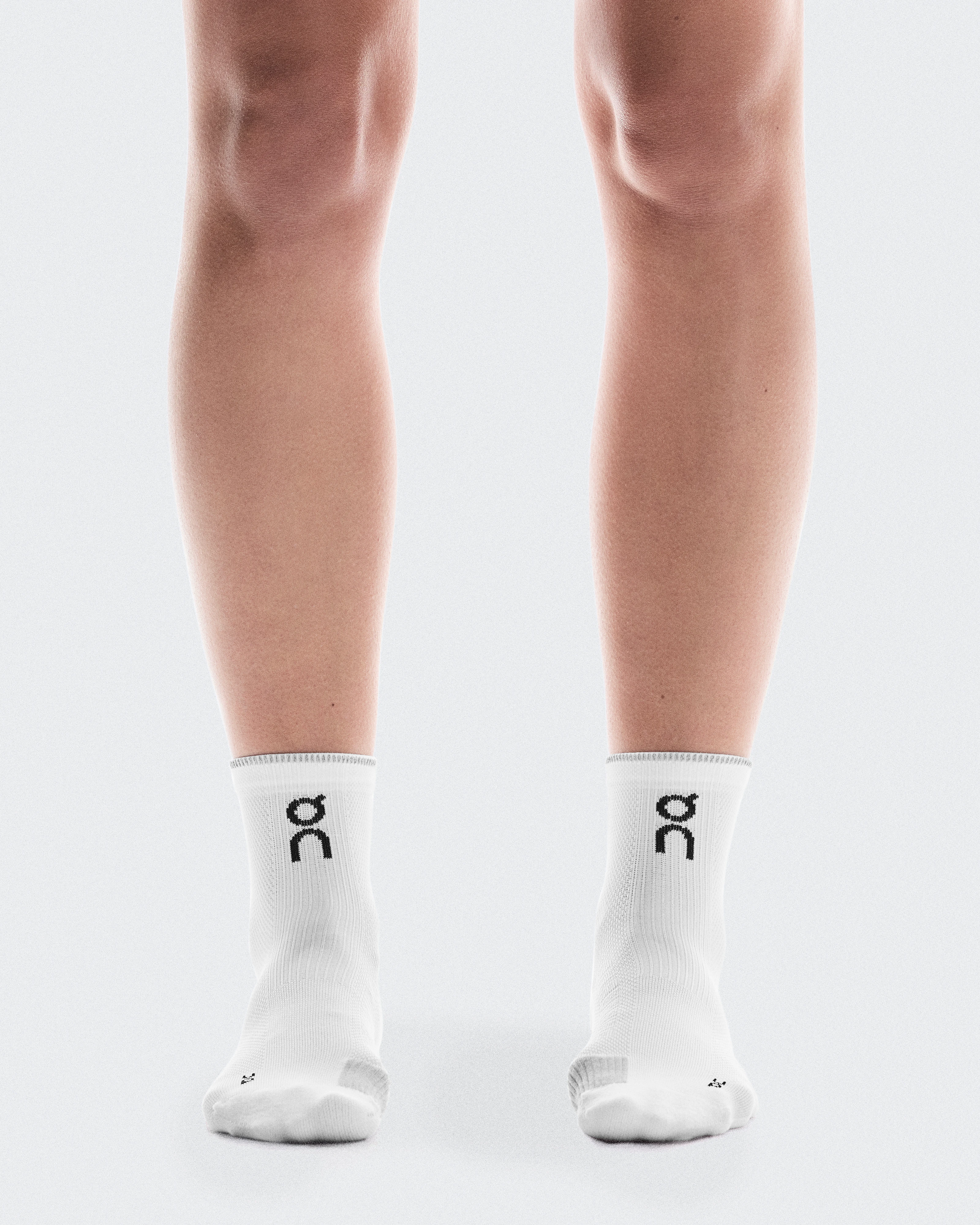 On Performance Run Sock Mid White & Glacier Unisexe Chaussettes