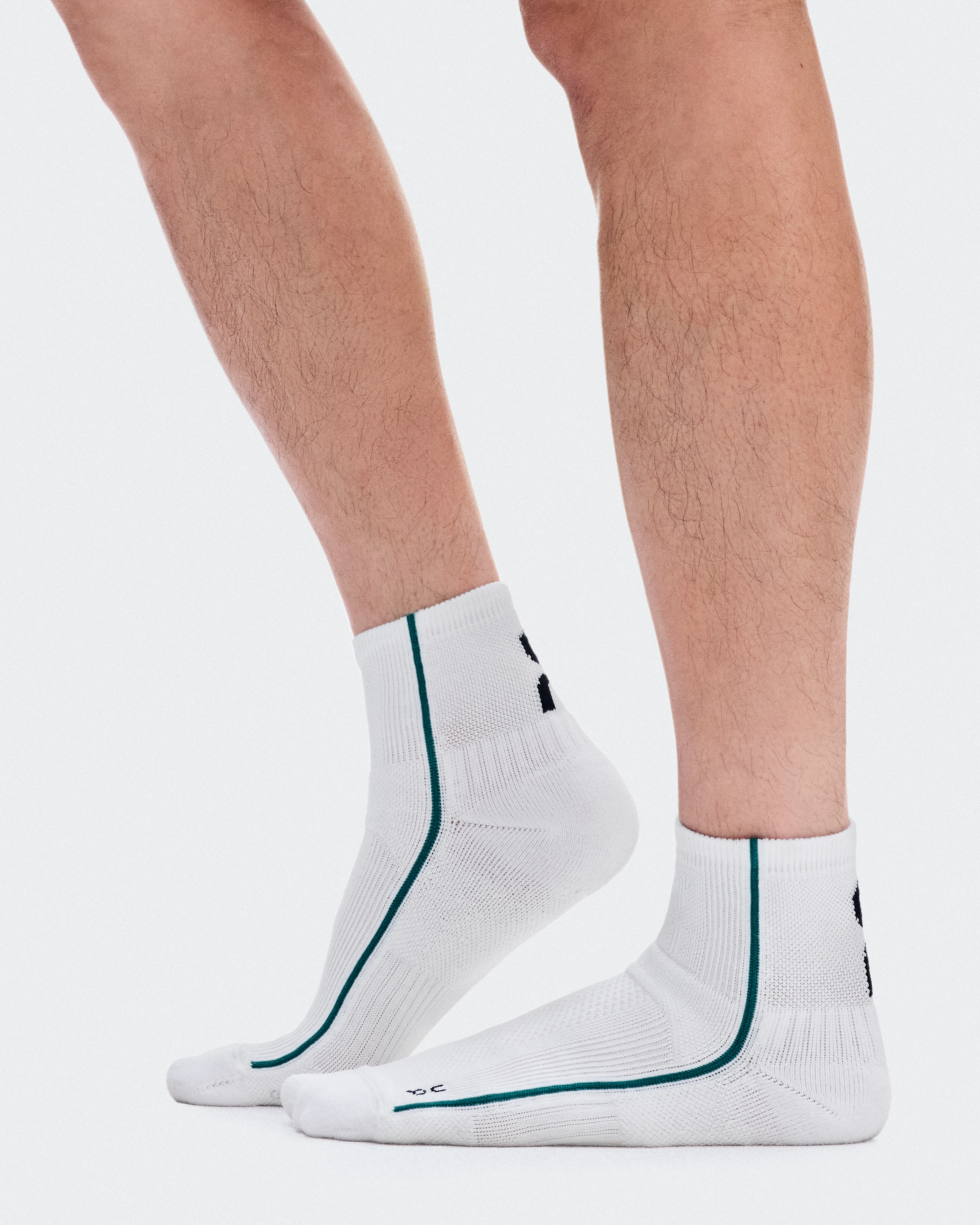 On Court Sock Mid White & Neem Unisexe Chaussettes
