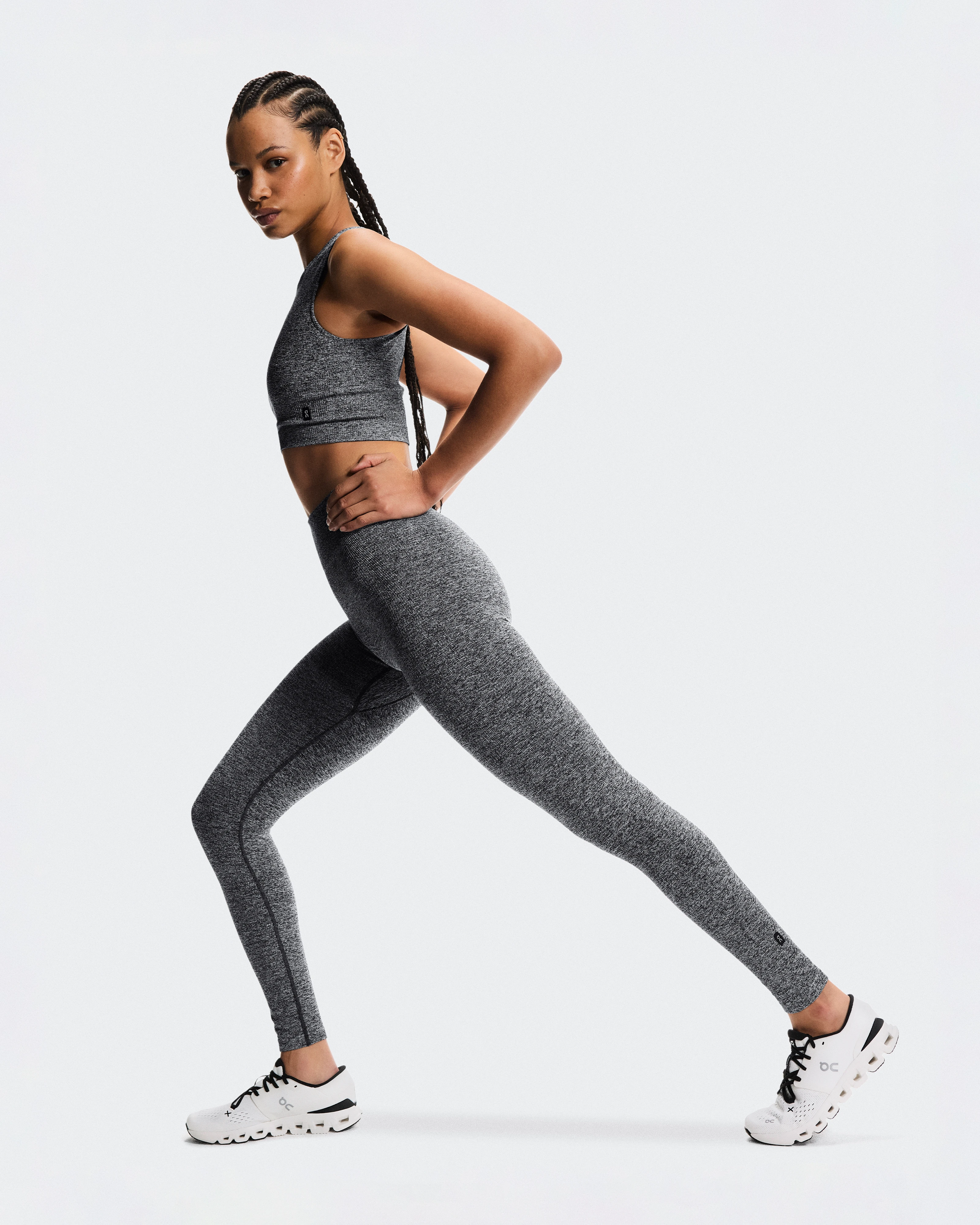 On Studio Knit Leggings Graphite Heather Femme Leggings