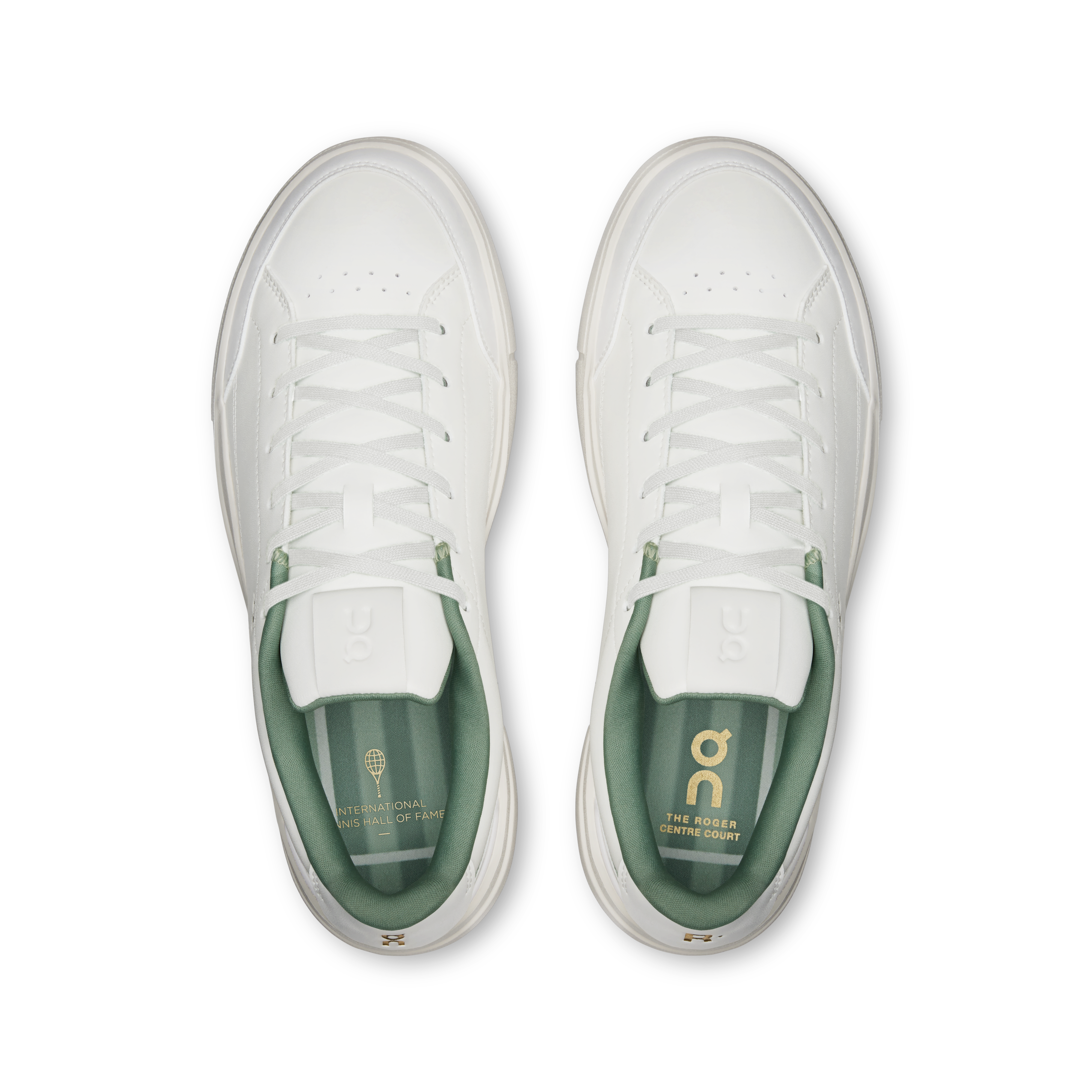 On THE ROGER Centre Court Ivory & Fern Femme Active Life Chaussures
