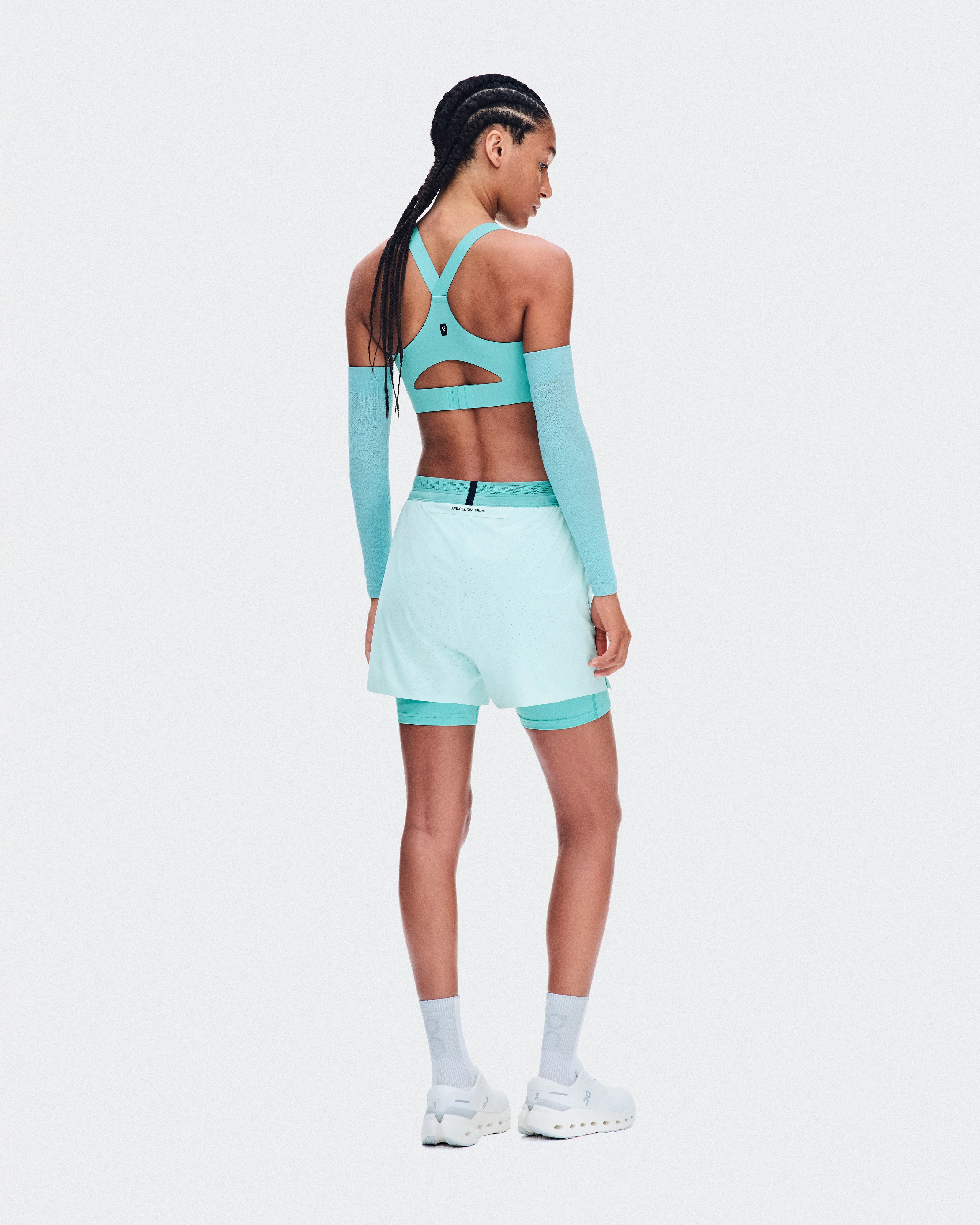 On Endurance Bra Zip Aquamarine Femme Brassières