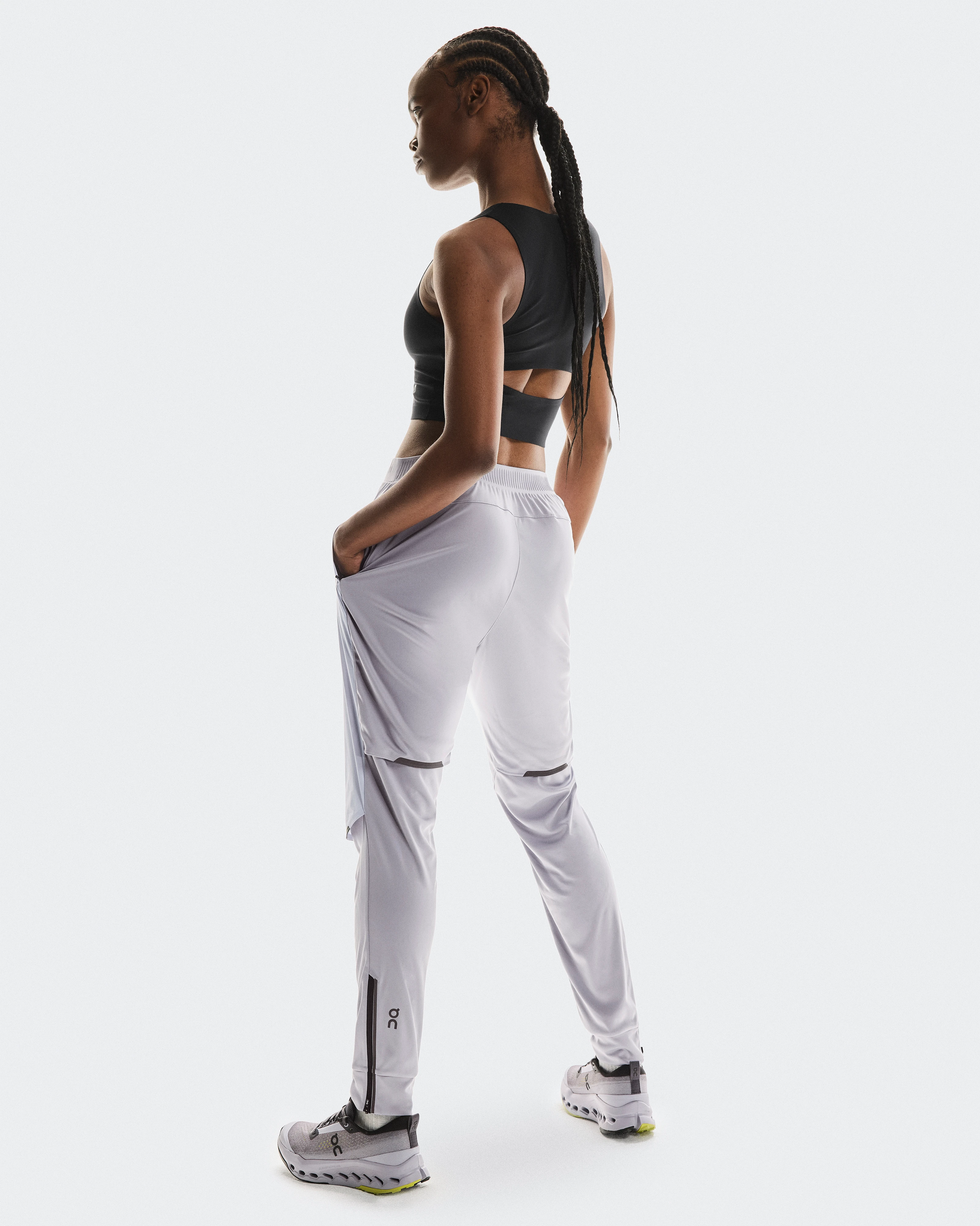 On Weather Pants Nimbus & Lilac Femme Pantalons