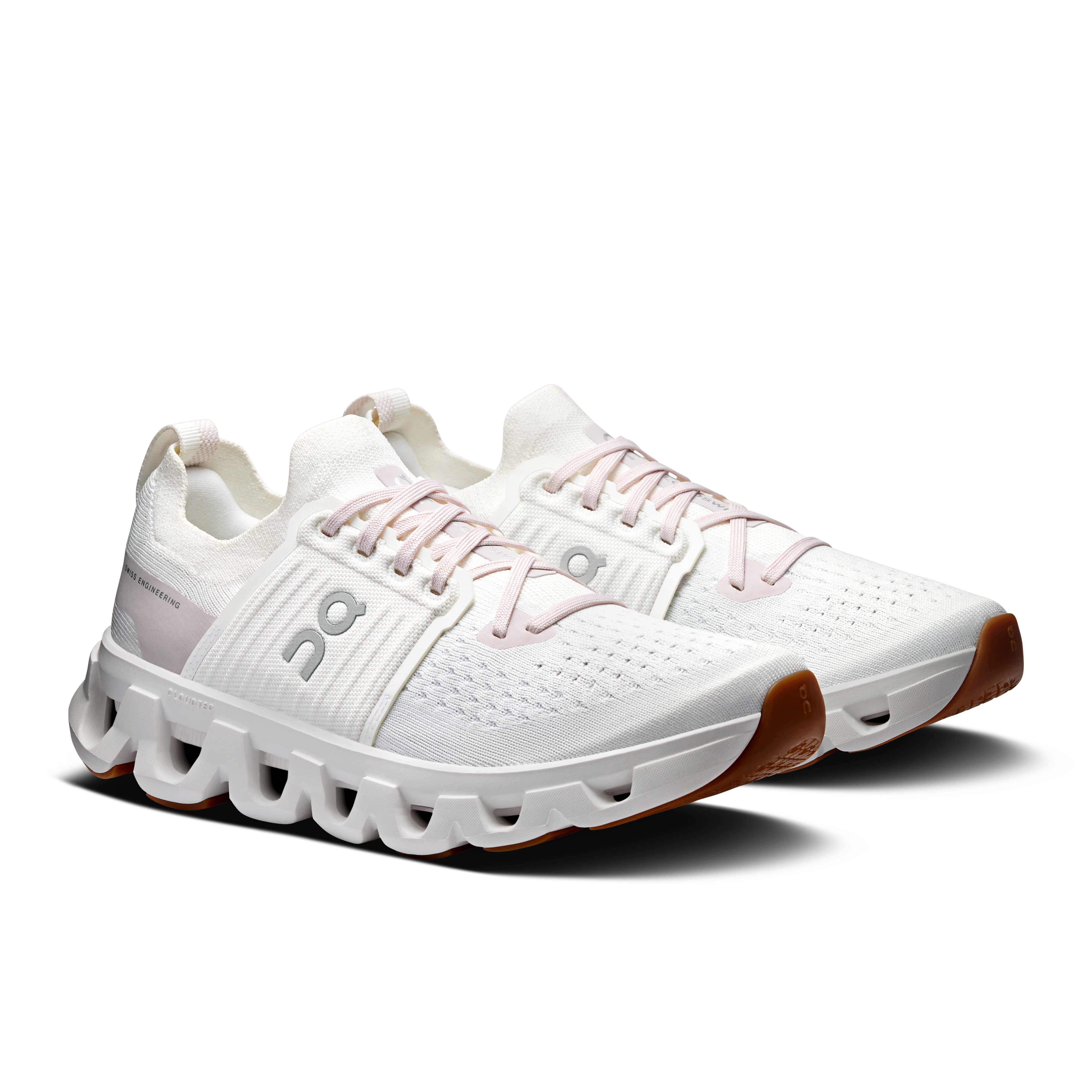 On Cloudswift 4 White & Lily Femme Running sur route Chaussures