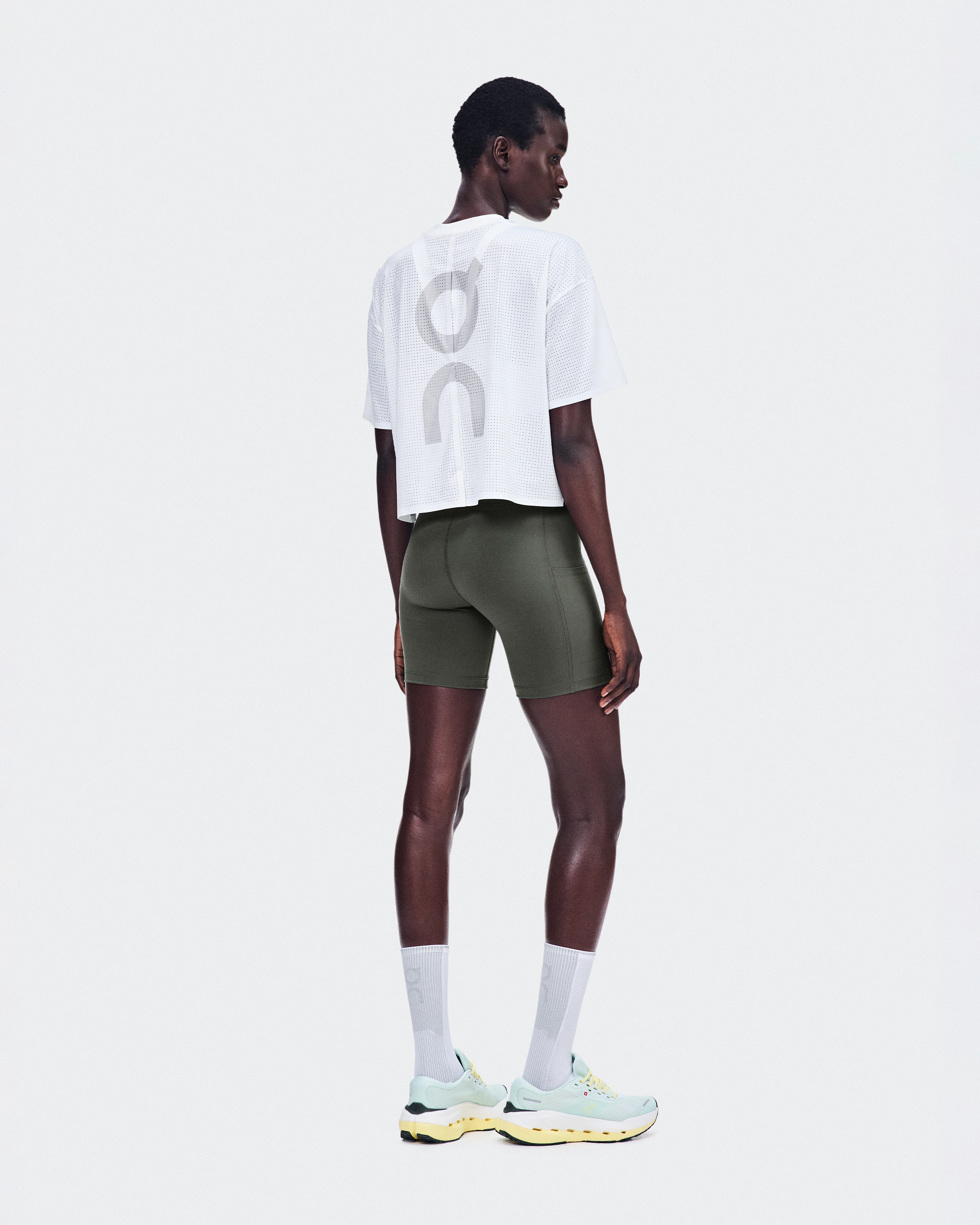 On Cropped Run-T LN1 White Unisexe Hauts et t-shirts
