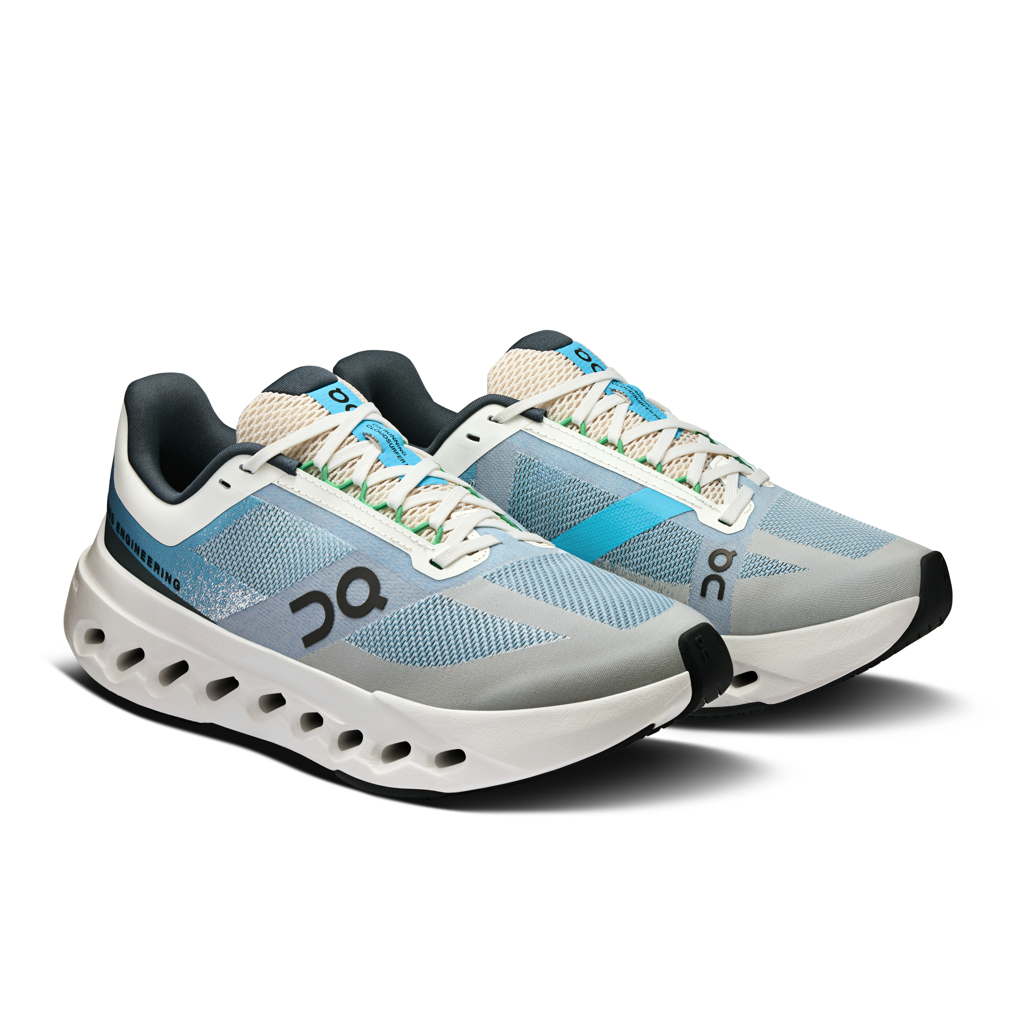 On Cloudsurfer Next Wide Niagara & White Femme Running sur route Chaussures