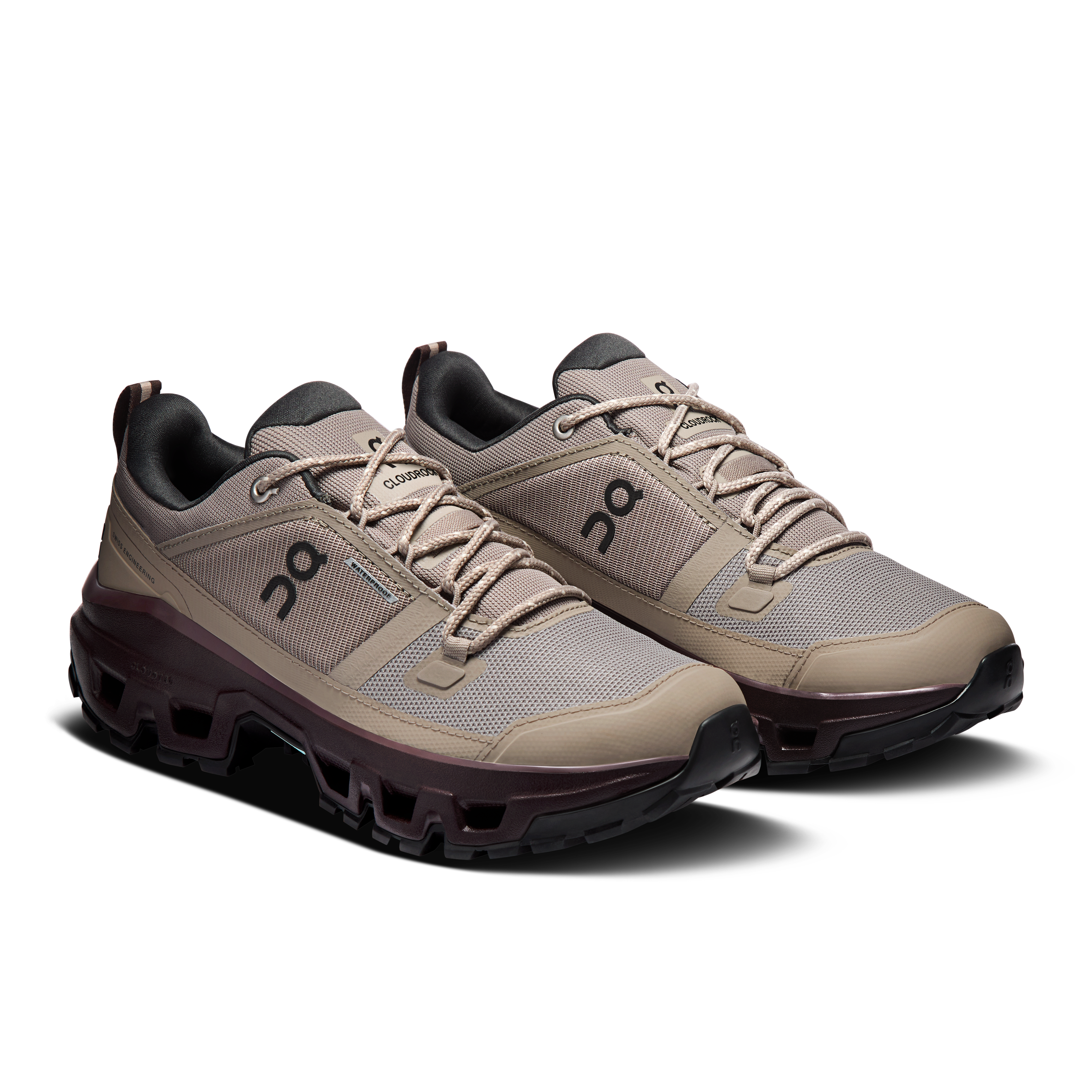 On Cloudrock Low Waterproof Cinder & Ox Femme Randonnée Chaussures