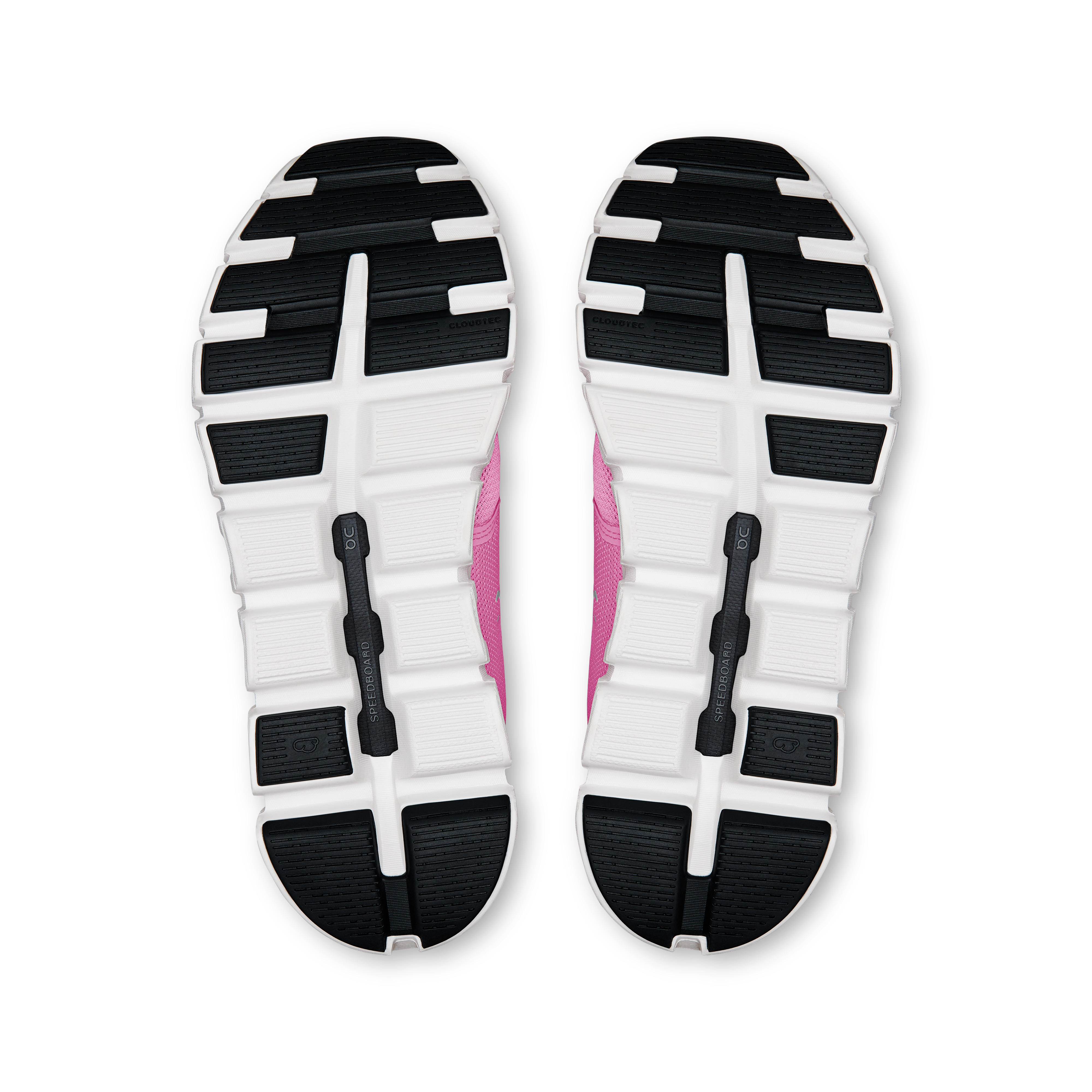 On Cloud 6 Raspberry & White Femme Active Life Chaussures
