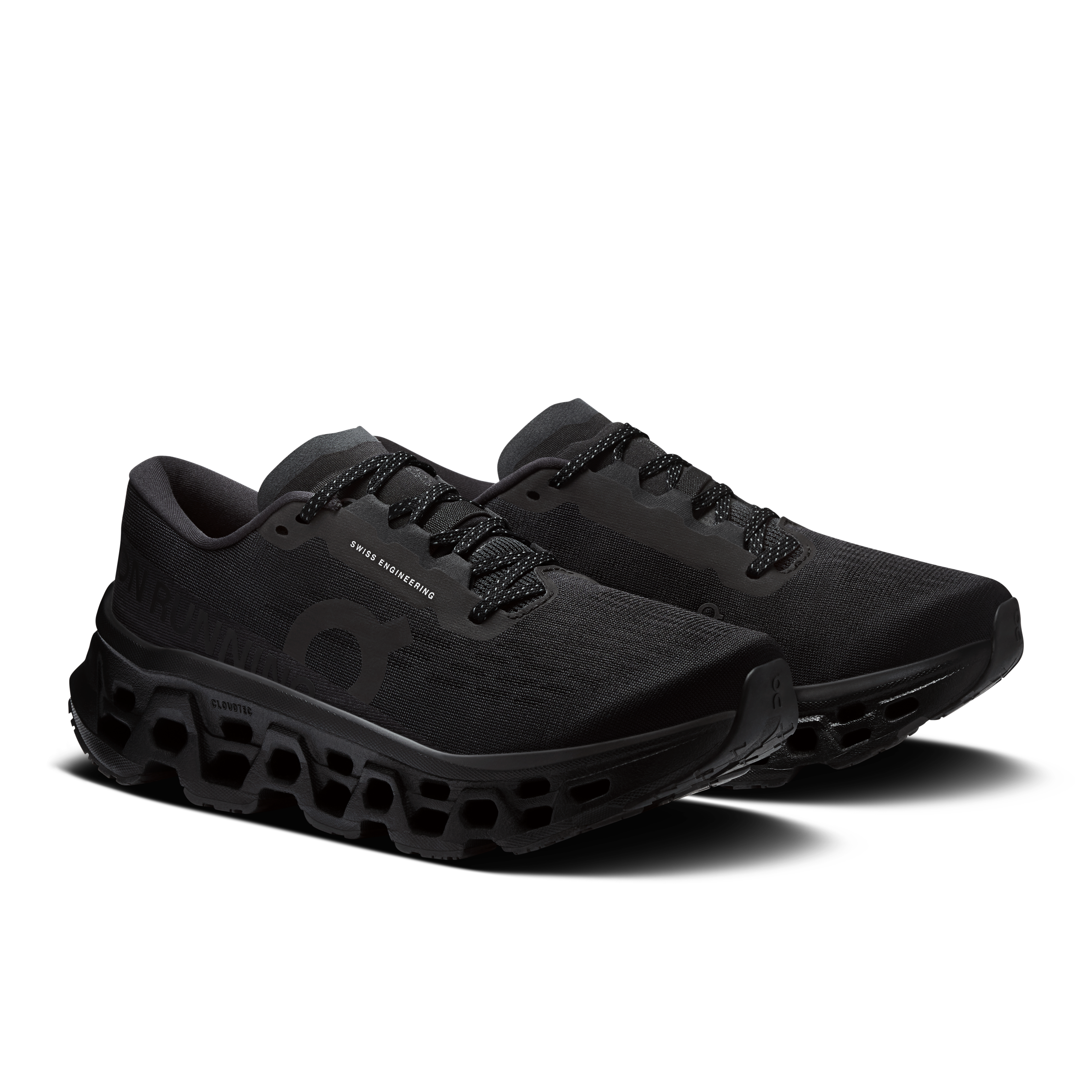 On Cloudmonster 3 Wide Black & Black Femme Running sur route Chaussures