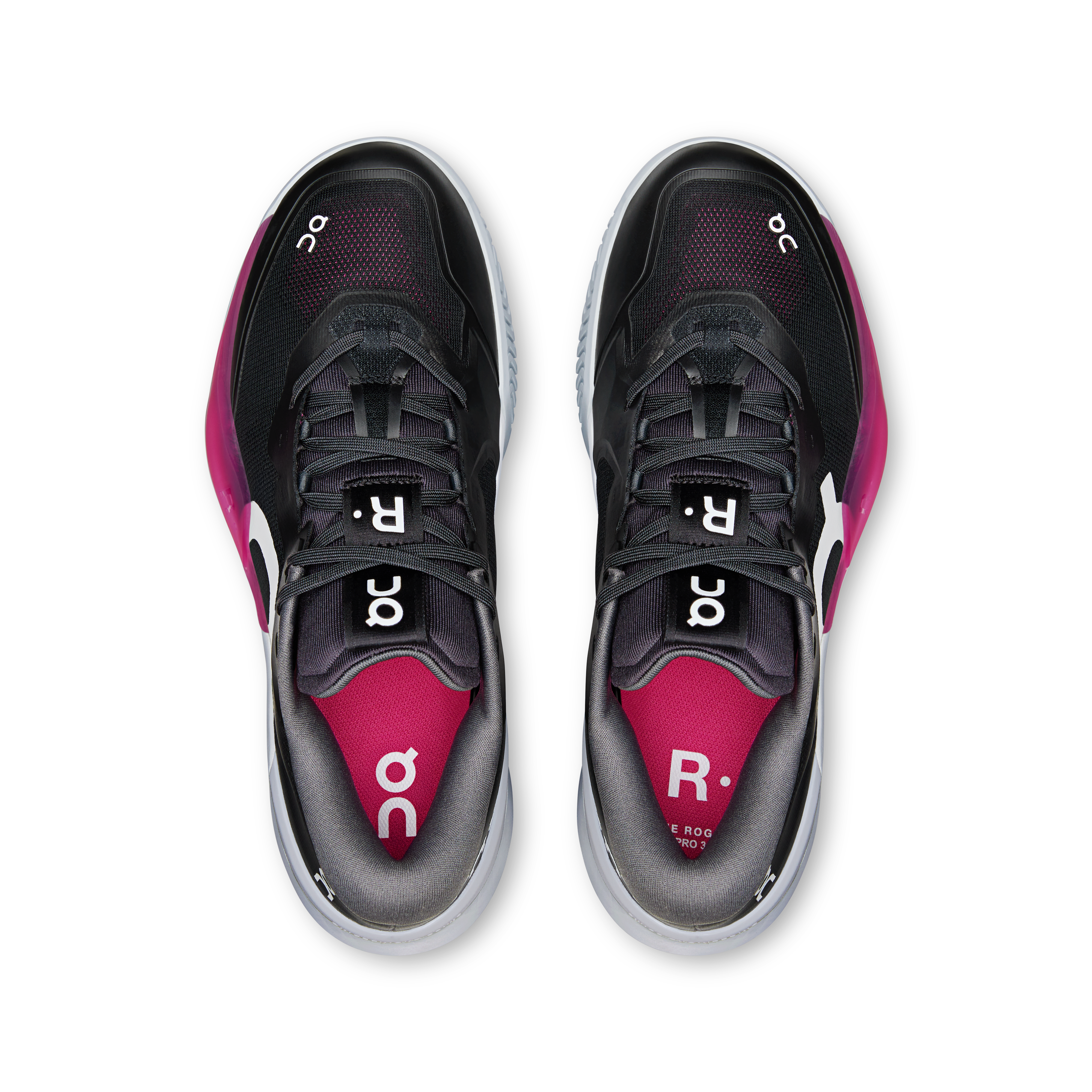 On THE ROGER Pro 3 Clay Black & Pink Femme Tennis Chaussures